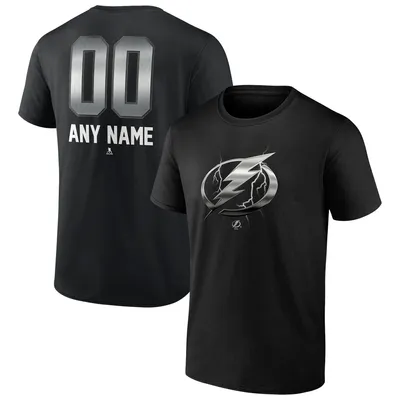 Tampa Bay Lightning Fanatics Branded Personalized Midnight Mascot Logo T-Shirt - Black