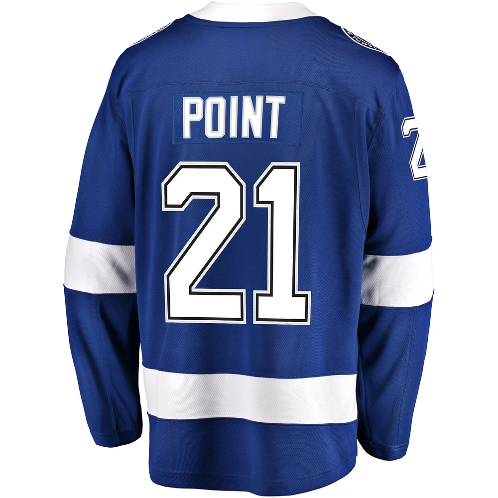 Maillot de joueur échappé à domicile Fanatics Brayden Point bleu du Lightning Tampa Bay pour hommes