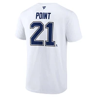 Men's Fanatics Brayden Point White Tampa Bay Lightning Authentic Stack Name & Number T-Shirt