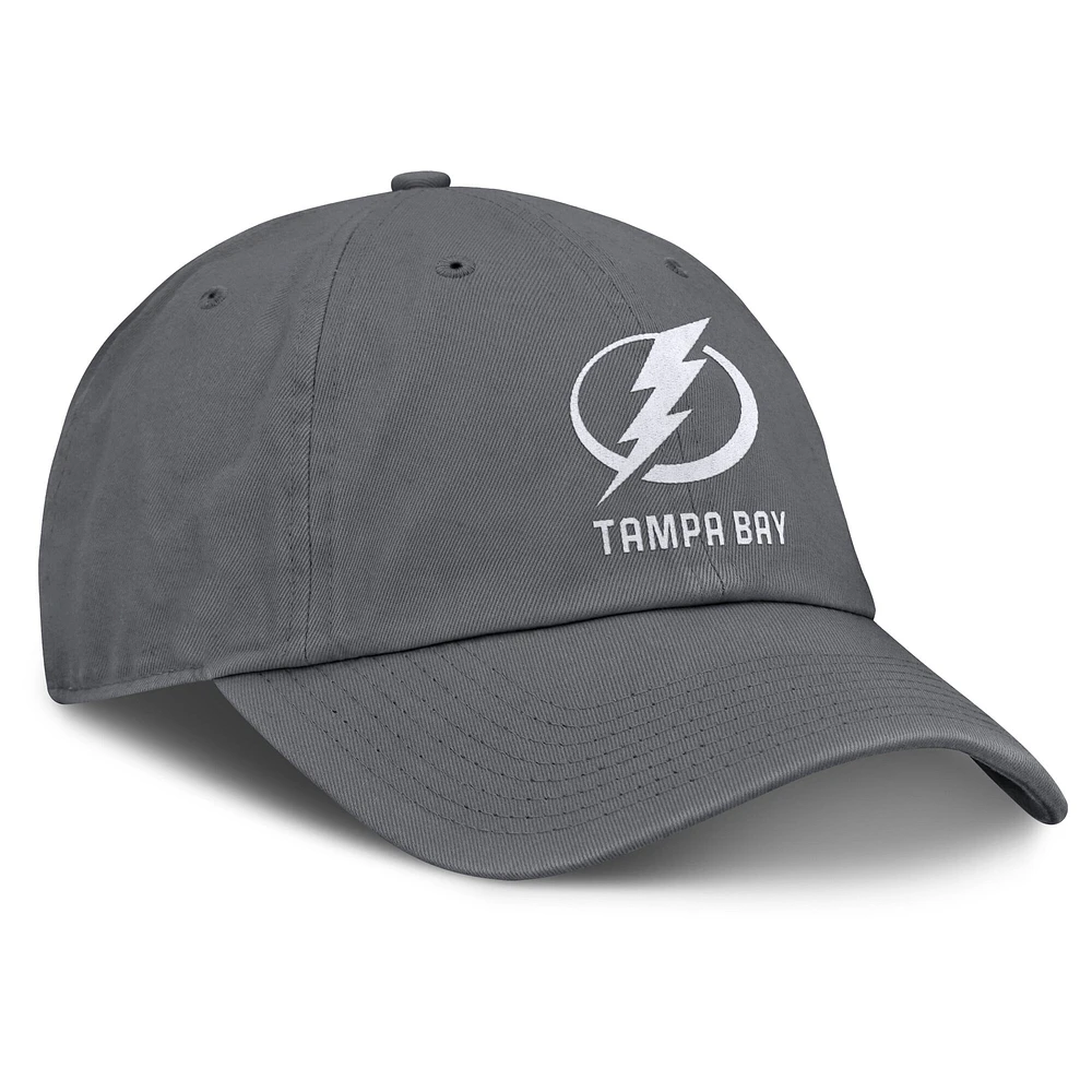 Men's Fanatics Charcoal Tampa Bay Lightning Washed Adjustable Hat