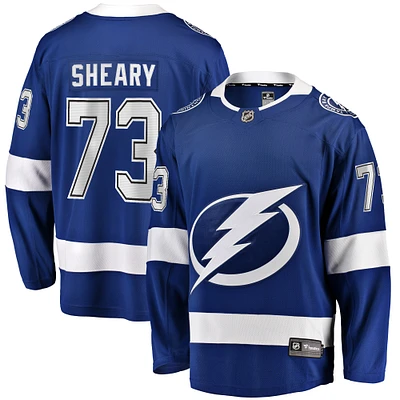 Maillot Breakaway à domicile du Lightning de Tampa Bay Fanatics Conor Sheary pour hommes, bleu