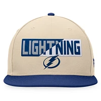 Casquette Snapback Goalaso Tampa Bay Lightning Fanatics pour hommes crème/bleu