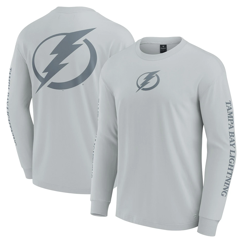 Men's Fanatics Gray Tampa Bay Lightning Elements Strive Long Sleeve T-Shirt