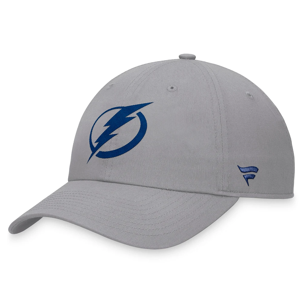 Casquette réglable pour temps supplémentaire du Lightning de Tampa Bay Fanatics pour hommes, gris