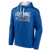 Chandail à capuchon rasage de près du Lightning Tampa Bay Fanatics bleu chiné pour hommes