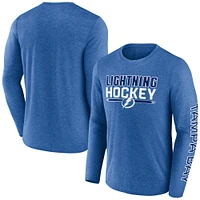 Men's Fanatics Heather Blue Tampa Bay Lightning Sweep Iconic Synthetic Long Sleeve T-Shirt