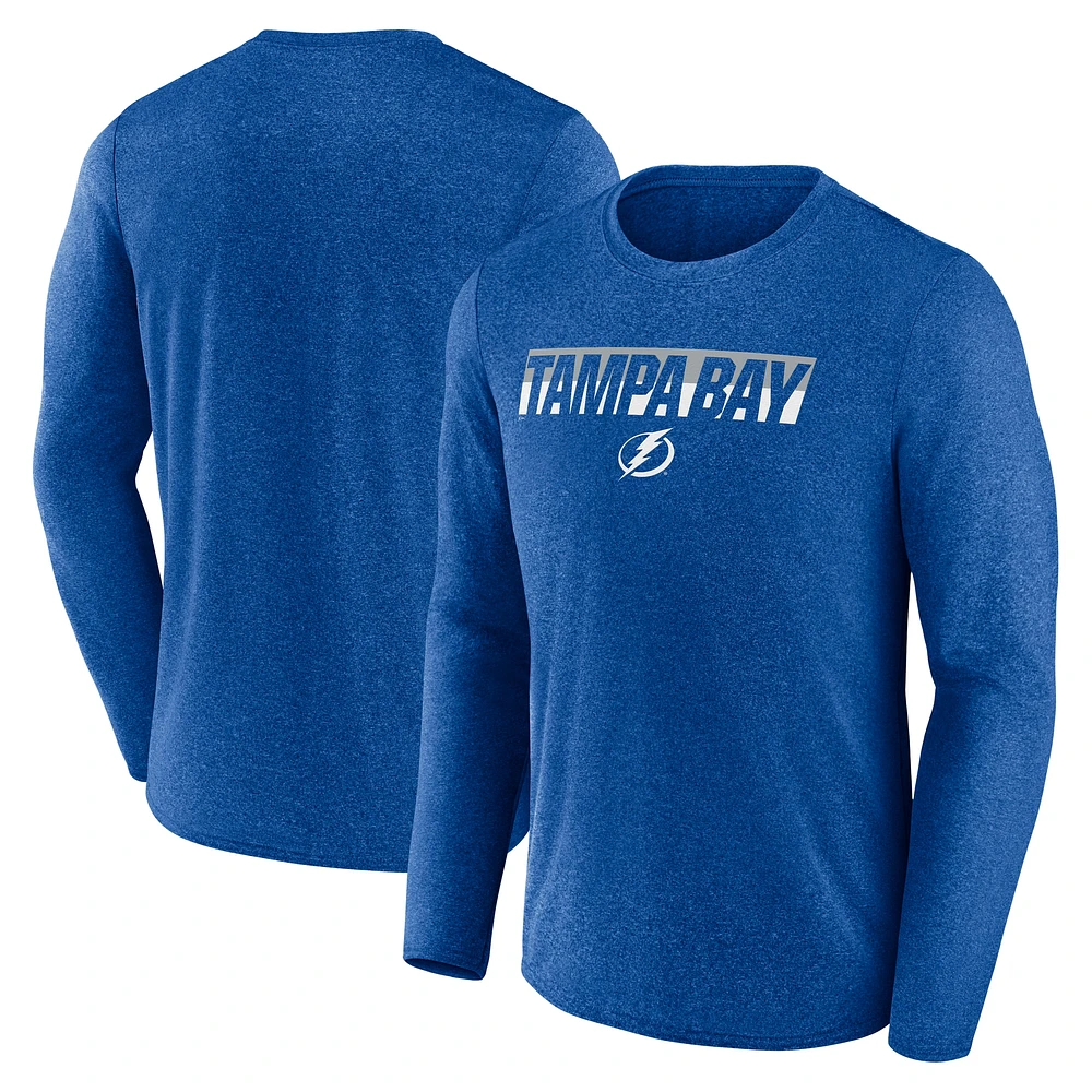 Men's Fanatics Heather Blue Tampa Bay Lightning Transition Long Sleeve T-Shirt