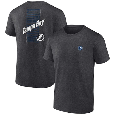 T-shirt Backbone du Lightning de Tampa Bay Fanatics Heather Charcoal pour hommes