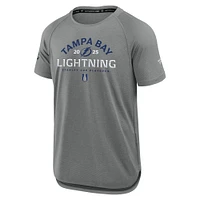 Men's Fanatics Heather Gray Tampa Bay Lightning 2025 Stanley Cup Playoffs Authentic Pro Rink Performance T-Shirt