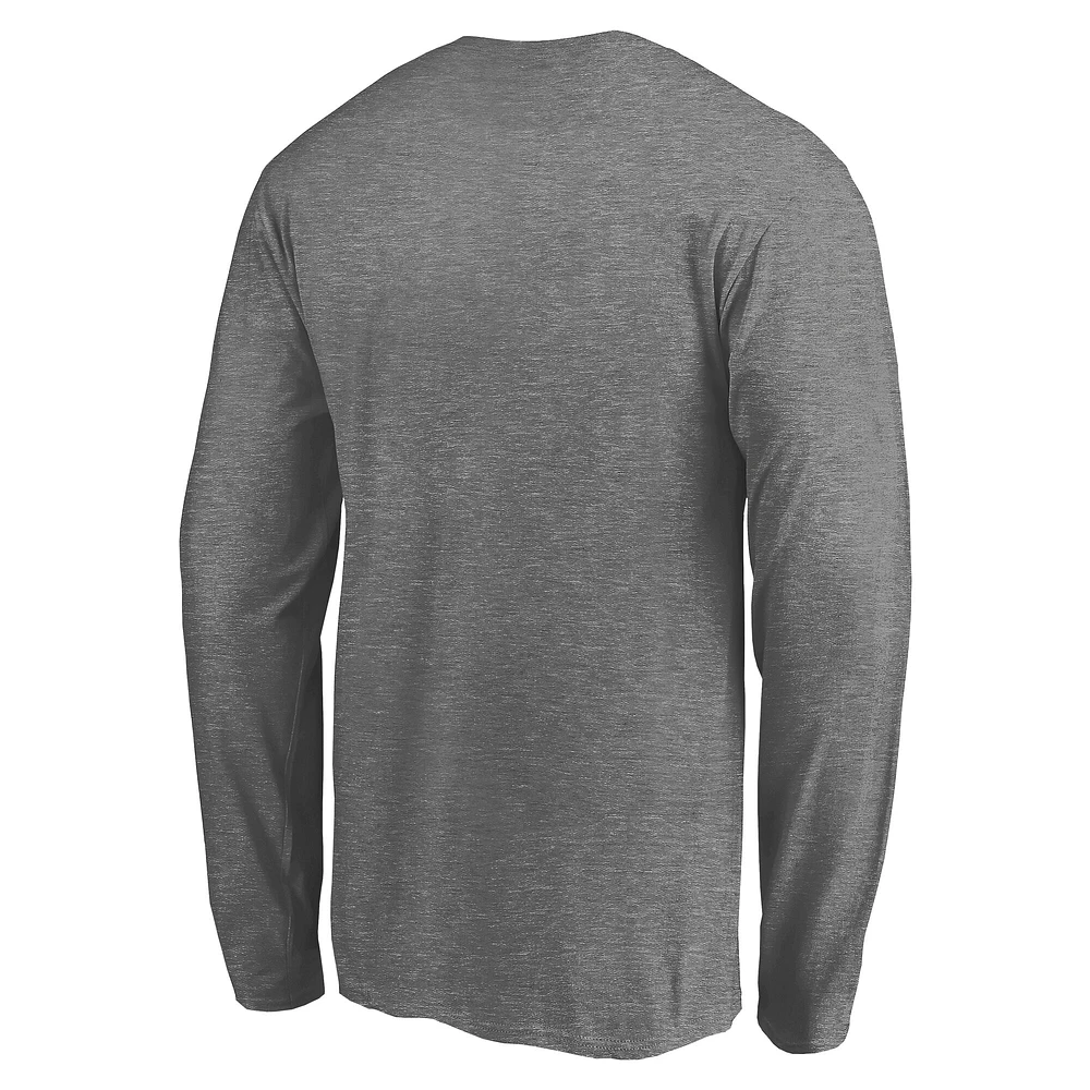 Men's Fanatics  Heather Gray Tampa Bay Lightning Primary Logo Long Sleeve T-Shirt