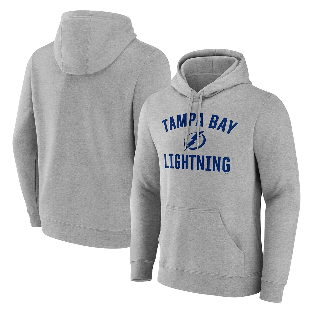 Sweat à capuche Fanatics Heather Grey Tampa Bay Lightning Victory Arch pour homme