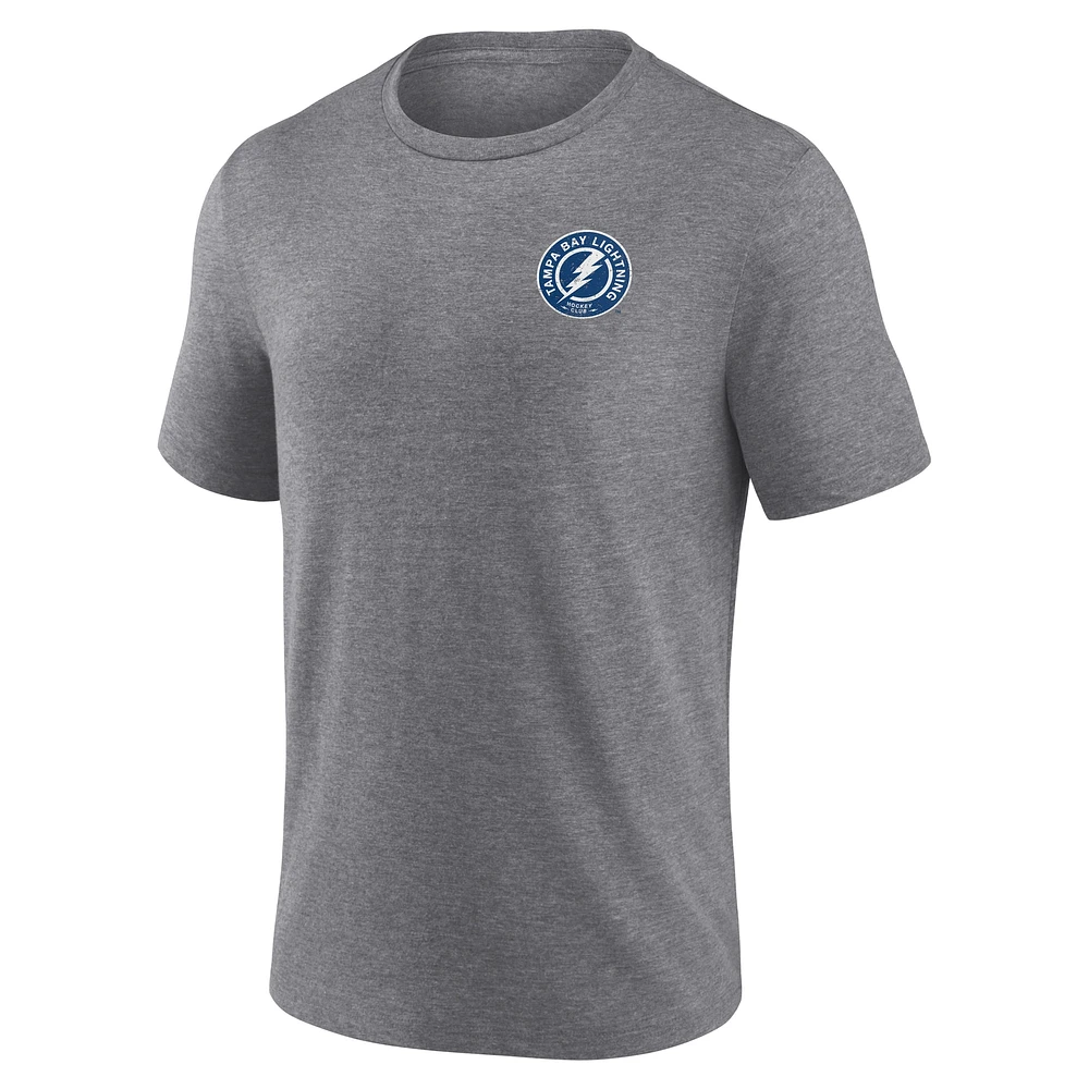 T-shirt tri-blend gris chiné fanatiques pour hommes ailier du Lightning de Tampa Bay