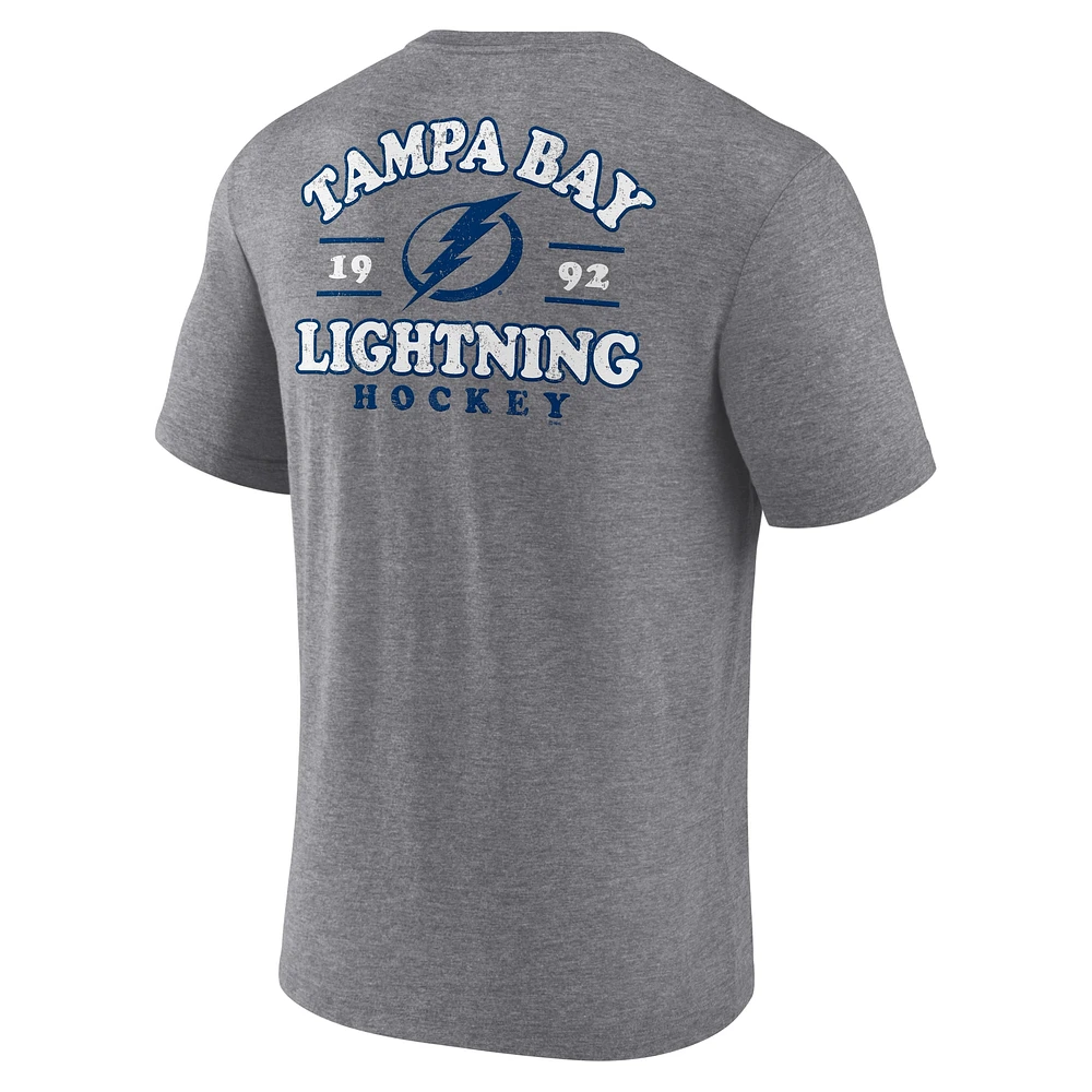 Men's Fanatics  Heather Gray Tampa Bay Lightning Winger Tri-Blend T-Shirt