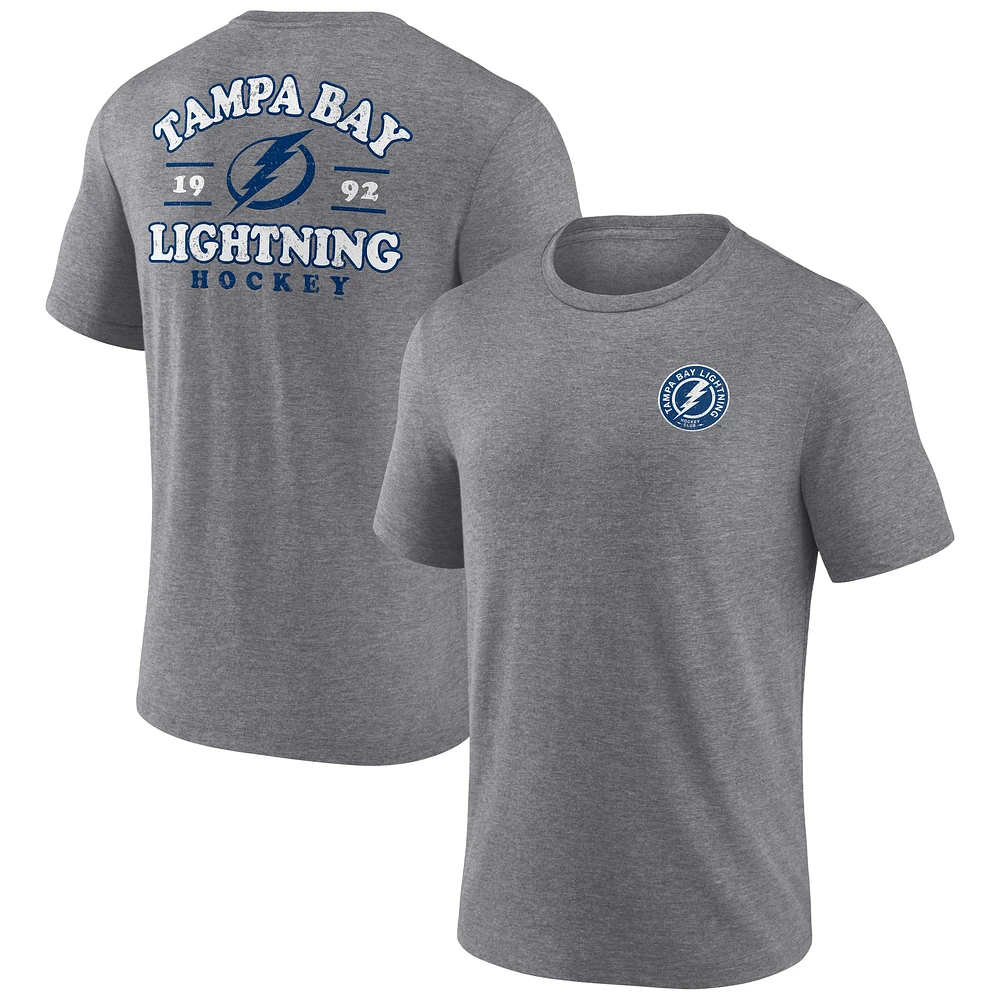 Men's Fanatics  Heather Gray Tampa Bay Lightning Winger Tri-Blend T-Shirt