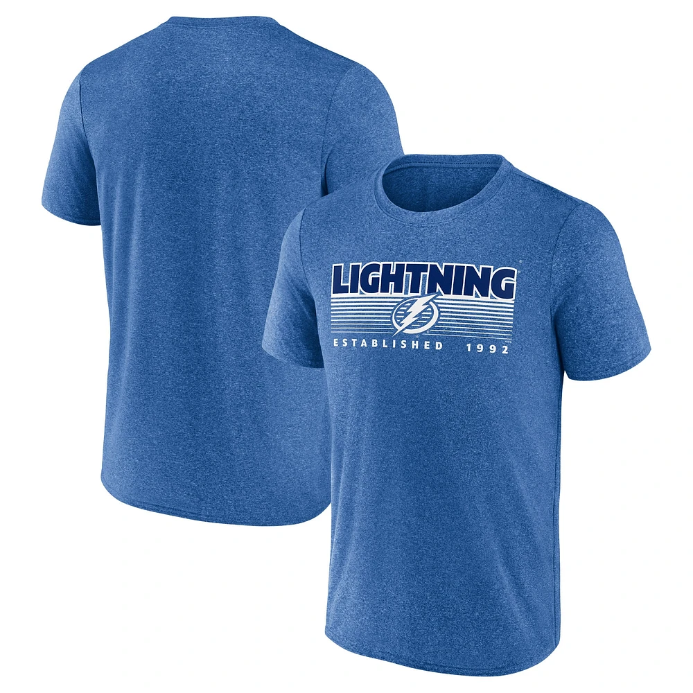 Men's Fanatics Heathered Blue Tampa Bay Lightning Prodigy Performance T-Shirt