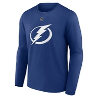 Men's Fanatics Jake Guentzel Blue Tampa Bay Lightning Authentic Stack Name & Number Long Sleeve T-Shirt