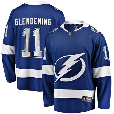 Maillot d'évasion à domicile du Lightning de Tampa Bay Fanatics Luke Glendening pour hommes, bleu