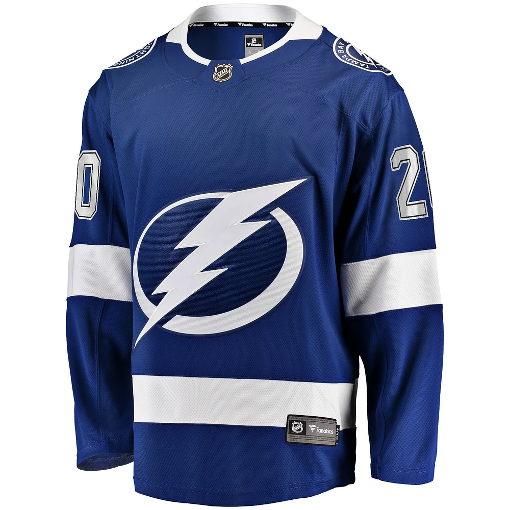 Maillot de joueur échappé à domicile du Lightning Tampa Bay Fanatics Nicholas Paul bleu pour hommes