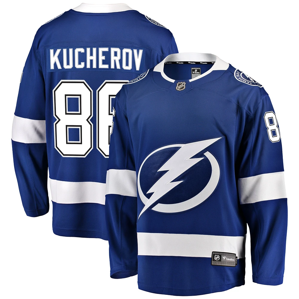 Maillot de joueur échappé à domicile Fanatics Nikita Kucherov pour hommes, bleu, Tampa Bay Lightning