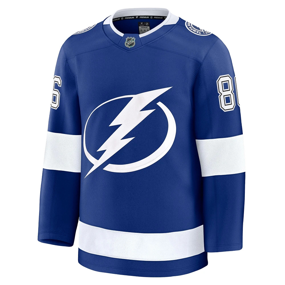 Maillot à domicile bleu premium Nike Fanatics Nikita Kucherov pour homme Tampa Bay Lightning