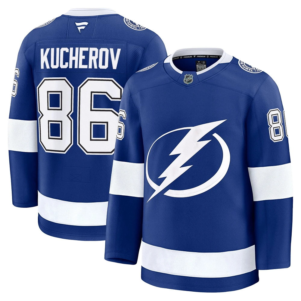 Maillot à domicile bleu premium Nike Fanatics Nikita Kucherov pour homme Tampa Bay Lightning