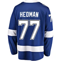 Maillot de joueur échappé à domicile Fanatics Victor Hedman du Lightning Tampa Bay, bleu, pour hommes