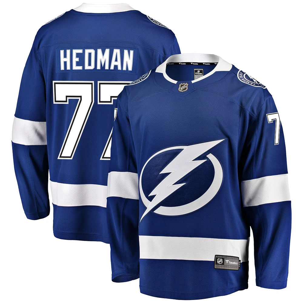 Maillot de joueur échappé à domicile Fanatics Victor Hedman du Lightning Tampa Bay, bleu, pour hommes