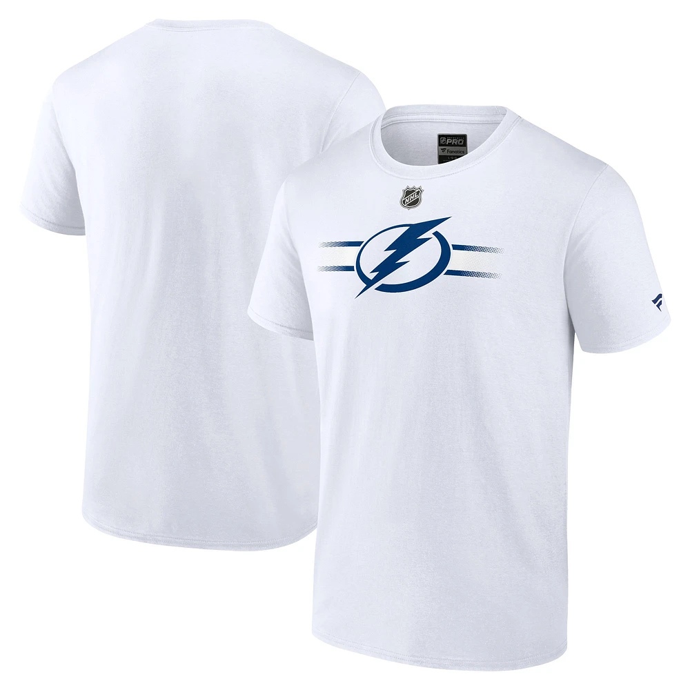 T-shirt secondaire professionnel authentique du Lightning de Tampa Bay Fanatics pour hommes, blanc