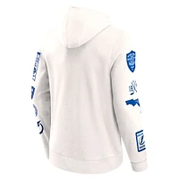 Sweat à capuche en polaire blanc Tampa Bay Lightning Letterman Fanatics pour hommes