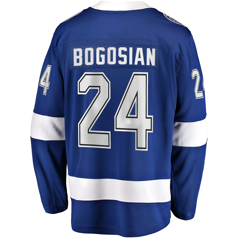 Maillot de joueur échappé à domicile Fanatics Zach Bogosian pour hommes, bleu, Tampa Bay Lightning