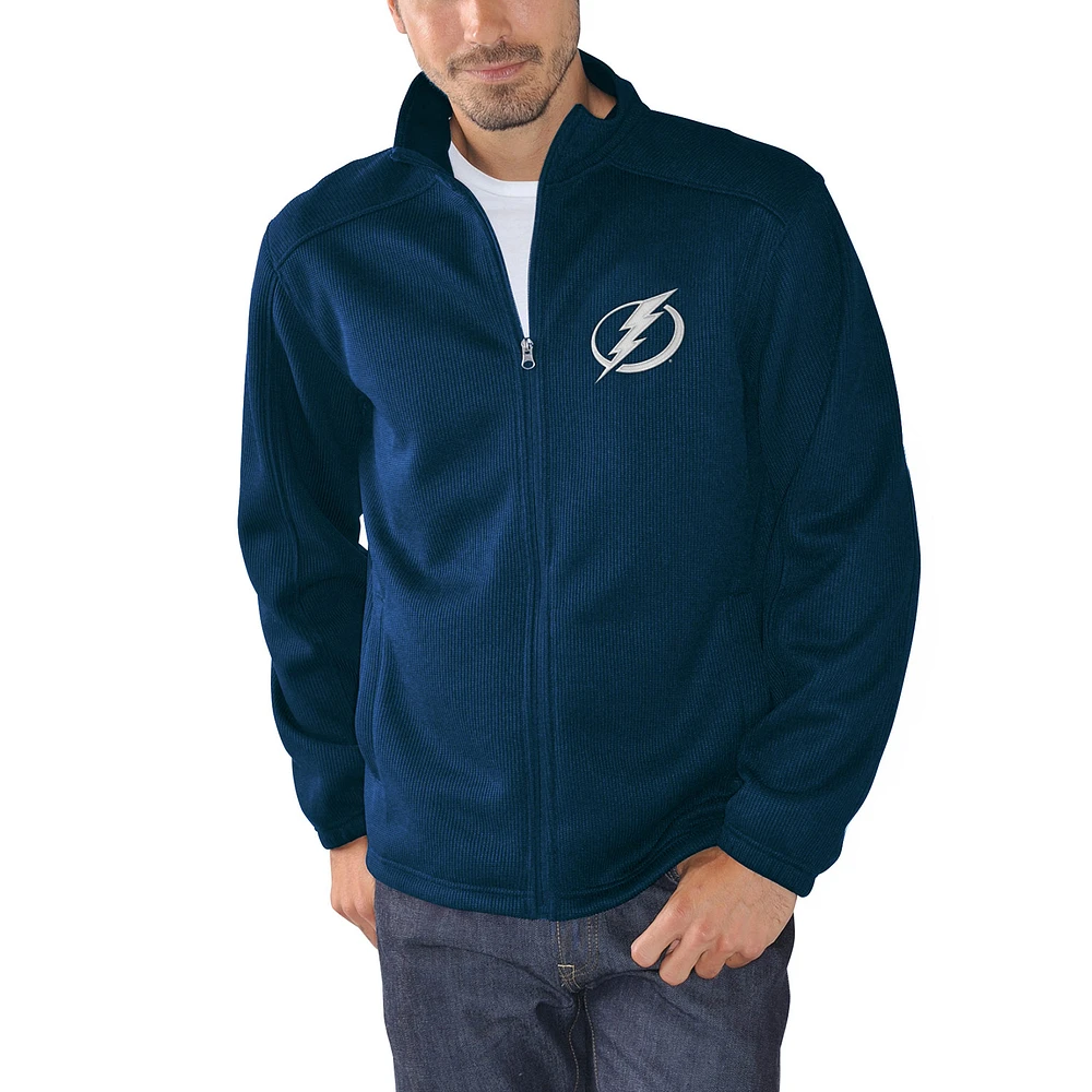 Veste bleue entièrement zippée G-III Sports by Carl Banks pour hommes du Lightning de Tampa Bay