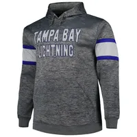 Sweat à capuche rayures Big & Tall Lightning Tampa Bay Heather Charcoal pour homme