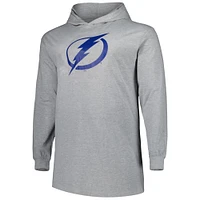 Men's Heather Gray Tampa Bay Lightning Big & Tall Pullover Hoodie