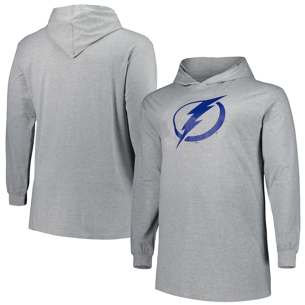 Sweat à capuche gris chiné Tampa Bay Lightning Big & Tall pour hommes