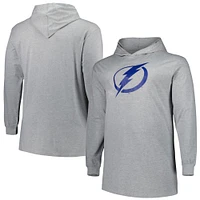 Men's Heather Gray Tampa Bay Lightning Big & Tall Pullover Hoodie