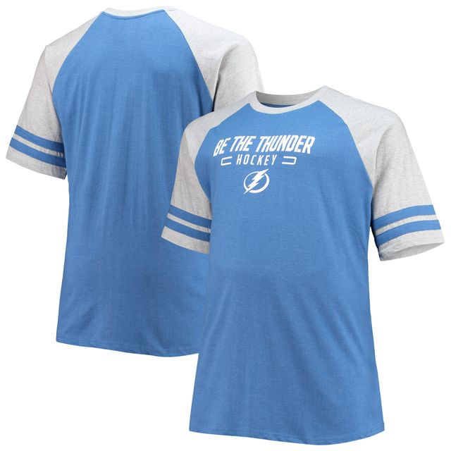 T-shirt raglan Big & Tall Tampa Bay Lightning bleu chiné pour homme