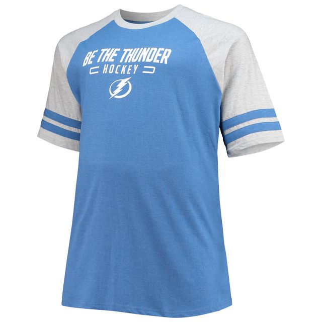 Profile Men's Heathered Blue Tampa Bay Lightning Big & Tall Raglan T-Shirt  | Coquitlam Centre