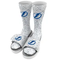 Tampa Bay Lightning ISlide Speckle Socks & Slide Sandals Bundle - White