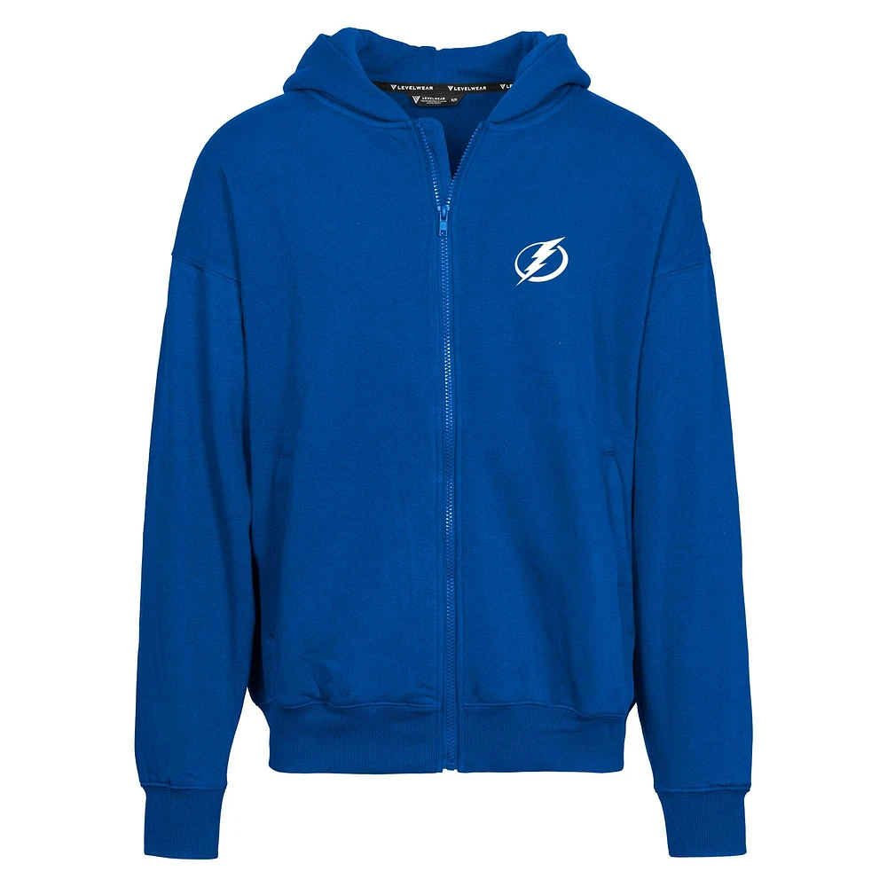 Men's Levelwear Blue Tampa Bay Lightning Uphill Insignia Full-Zip Hoodie
