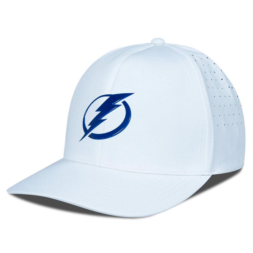 Casquette Zeta Insignia Core Flex blanche pour homme de Levelwear Tampa Bay Lightning