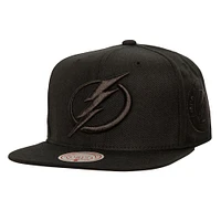 Men's Mitchell & Ness Black Tampa Bay Lightning Soul Strike Pearl Tonal Snapback Hat