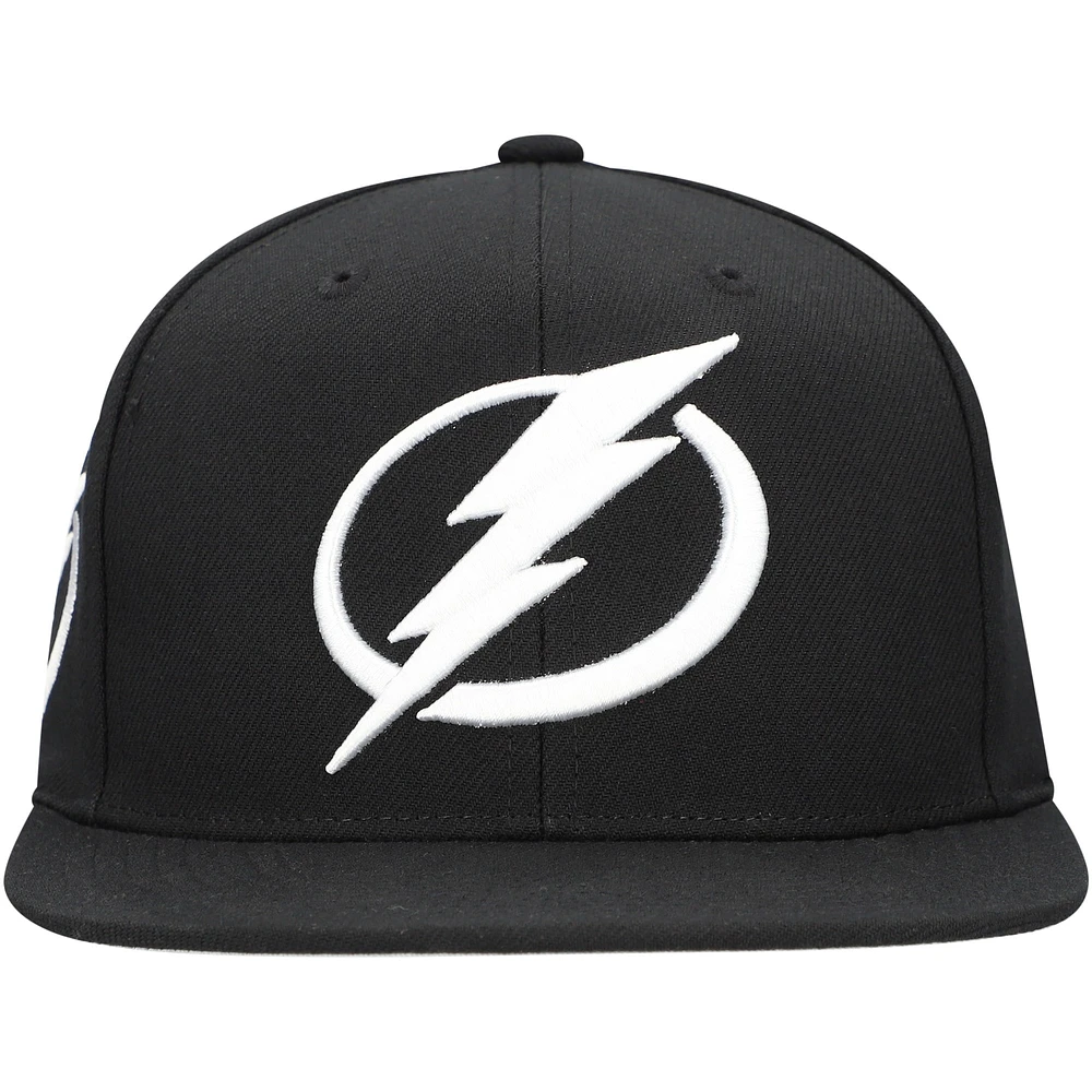 Casquette Snapback noire pour homme de l'équipe Tampa Bay Lightning de Mitchell & Ness