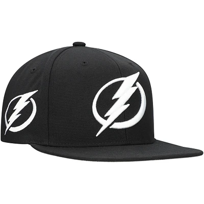 Casquette Snapback noire pour homme de l'équipe Tampa Bay Lightning de Mitchell & Ness