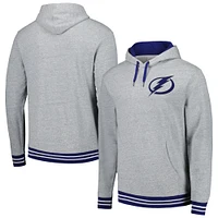 Sweat à capuche classique en tissu éponge gris chiné Mitchell & Ness Tampa Bay Lightning pour hommes