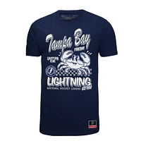 T-shirt Mitchell & Ness bleu marine pour homme avec logo local du Lightning de Tampa Bay