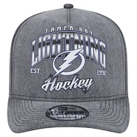 Men's New Era  Charcoal Tampa Bay Lightning Throwback Washed A-Frame Pre-Curved 9FIFTY Snapback Hat