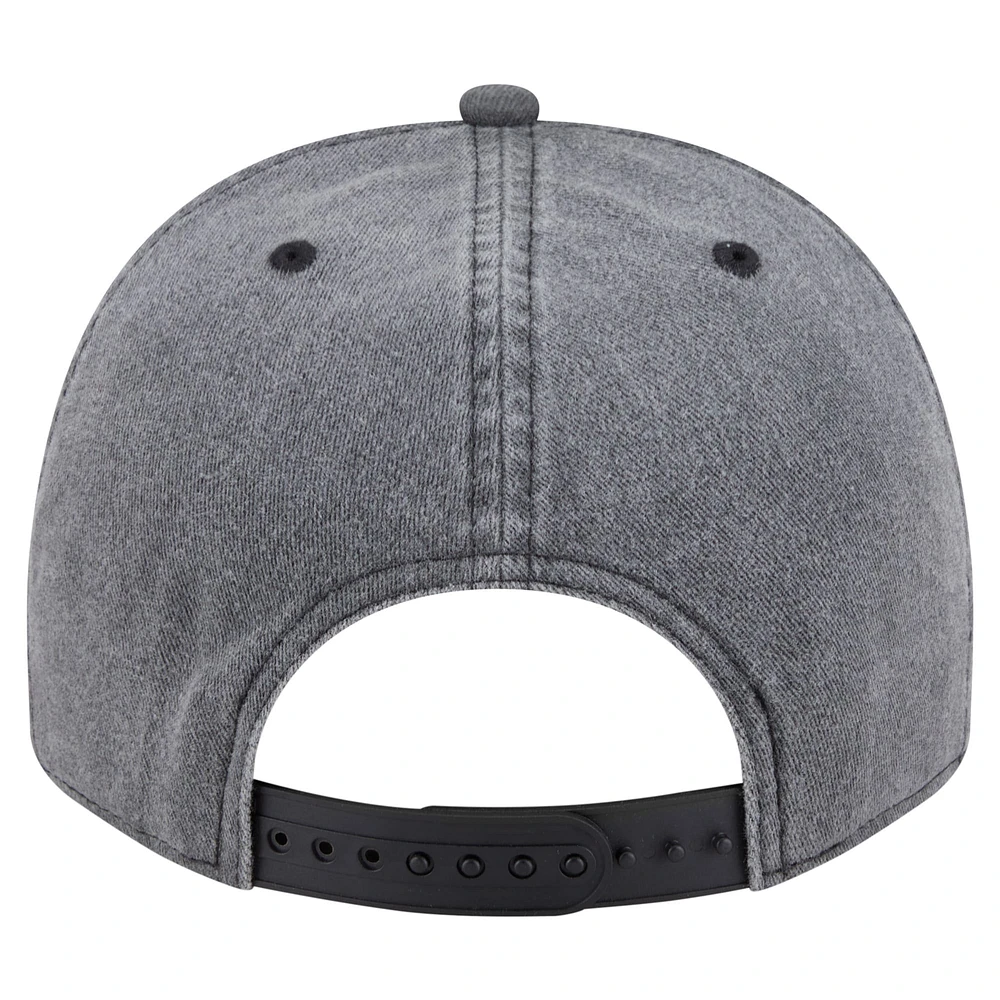 Men's New Era  Charcoal Tampa Bay Lightning Throwback Washed A-Frame Pre-Curved 9FIFTY Snapback Hat