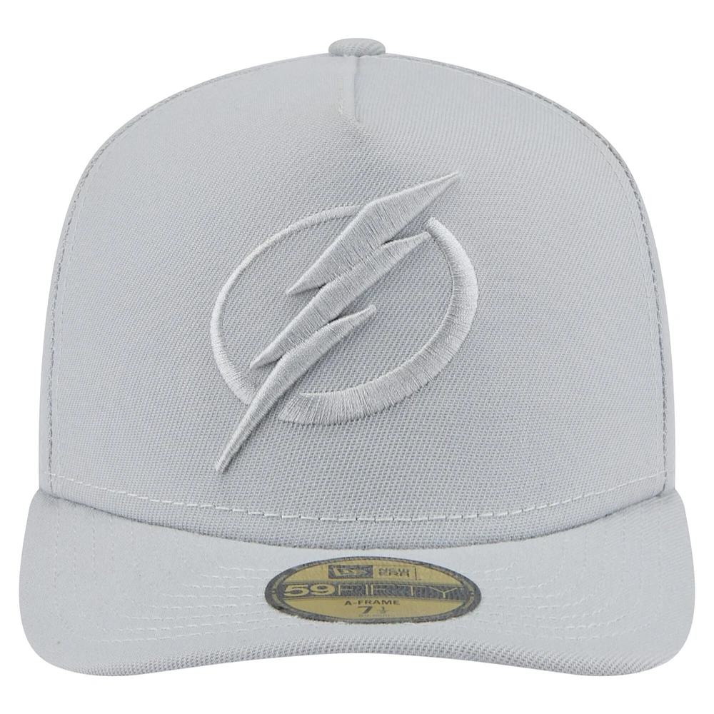 Men's New Era Gray Tampa Bay Lightning Color Pack A-Frame 59FIFTY Fitted Hat