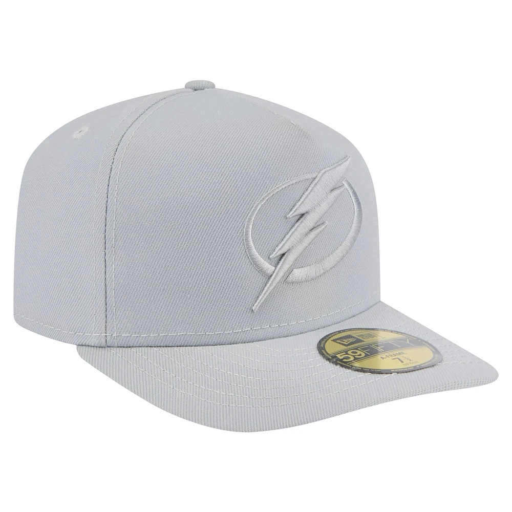 Men's New Era Gray Tampa Bay Lightning Color Pack A-Frame 59FIFTY Fitted Hat