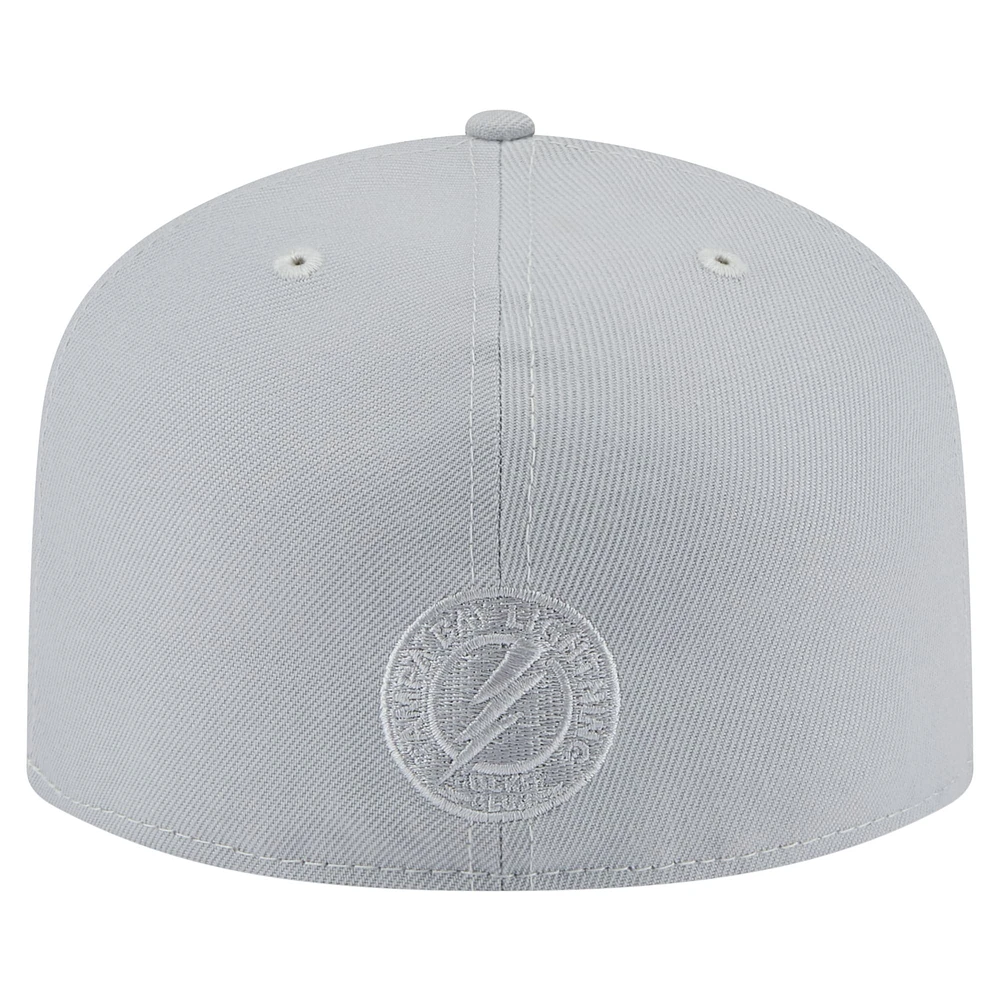 Men's New Era Gray Tampa Bay Lightning Color Pack A-Frame 59FIFTY Fitted Hat